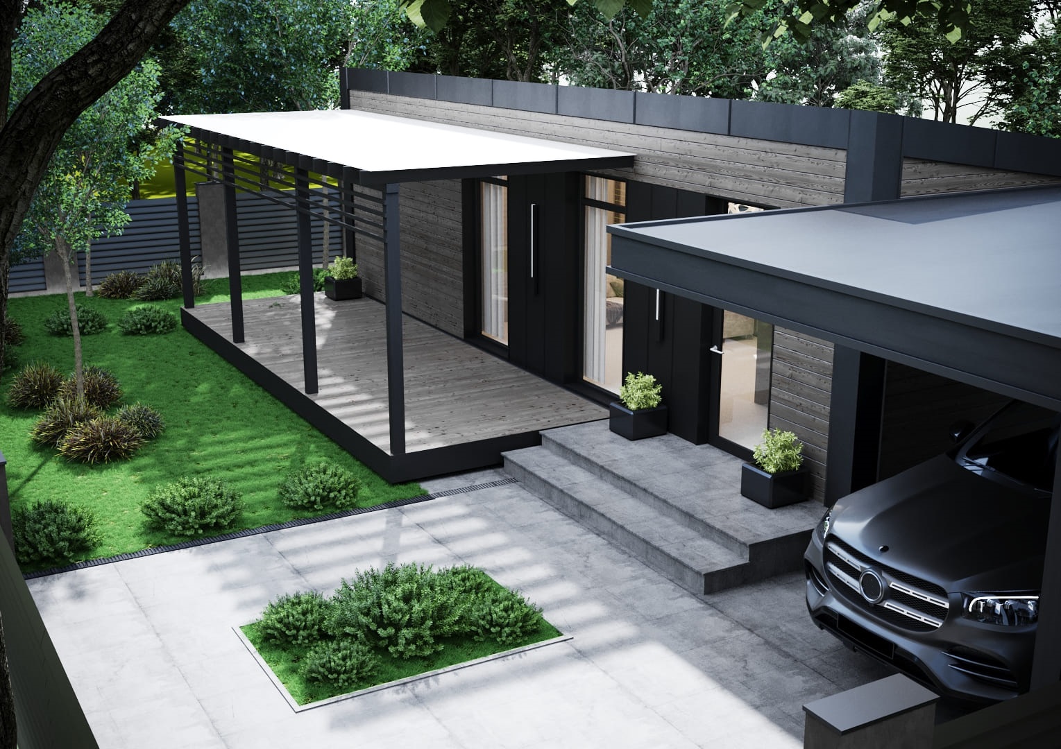Modulární dům 37 m² — exteriér