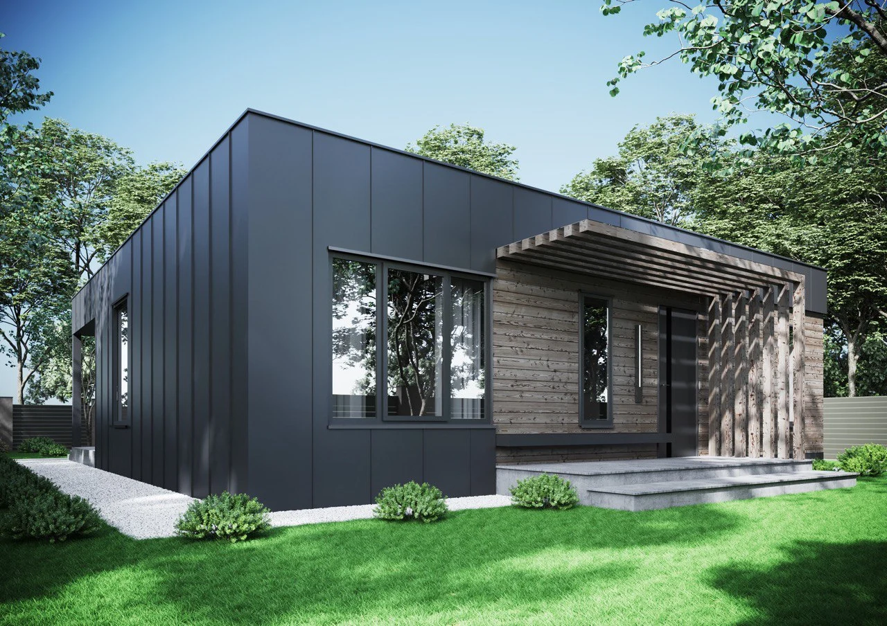 Modulární dům hi-tech 102 m² — exteriér
