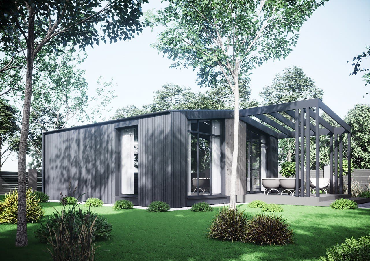Modulární dům 54 m² — exteriér